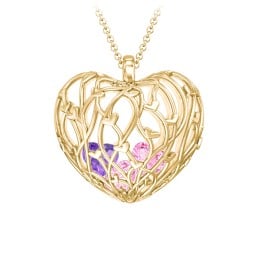 Organic Caged Hearts Pendant