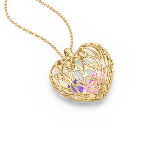 Organic Caged Hearts Pendant