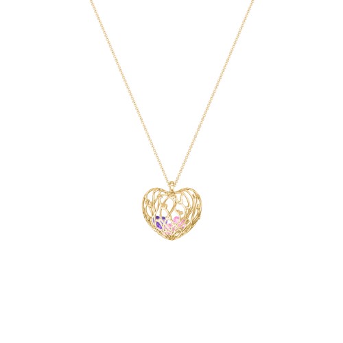 Organic Caged Hearts Pendant