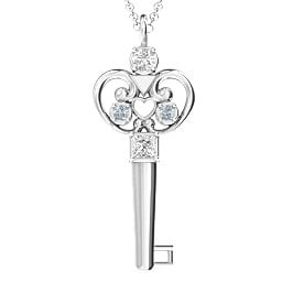 3–5 Stone Accented Key Pendant
