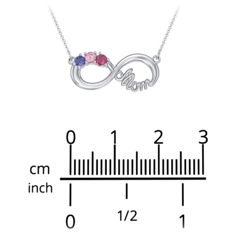 Mom's Infinity Pendant – Sterling Silver with Blue Sapphire, Blue Topaz, and Aquamarine