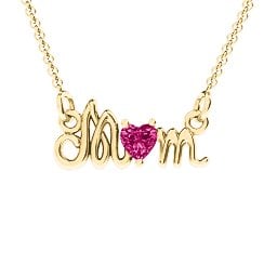 Graceful Mom Heart Birthstone Pendant