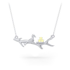 Mother's Nest with 1-5 Stones Pendant – Sterling Silver with Citrine