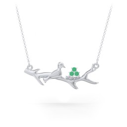 Mother's Nest with 1-5 Stones Pendant in 925 Sterling Silver with Emerald, Cubic Zirconia, and Pink Tourmaline