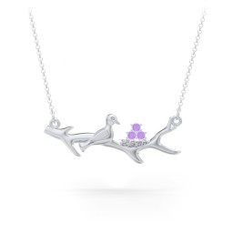 Mother's Nest with 1-5 Stones Pendant in 925 Sterling Silver with Amethyst, Cubic Zirconia, and Pink Tourmaline