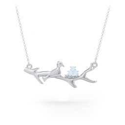 Mother's Nest with 1-5 Stones Pendant in 925 Sterling Silver with Blue Topaz, Cubic Zirconia, and Pink Tourmaline