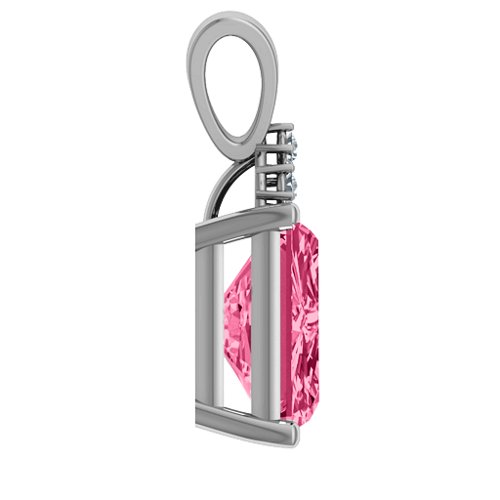 Emerald Cut Solitaire with Accents Pendant