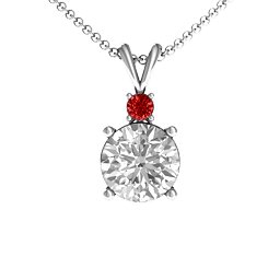 Graceful Round Solitaire with Accent Pendant