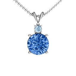 Graceful Round Solitaire with Accent Pendant