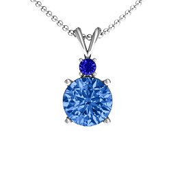 Graceful Round Solitaire with Accent Pendant