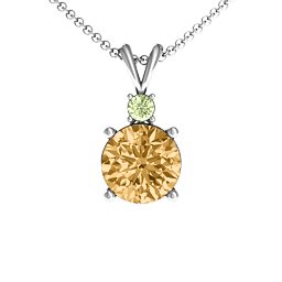 Graceful Round Solitaire with Accent Pendant