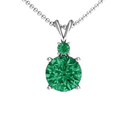 Graceful Round Solitaire with Accent Pendant