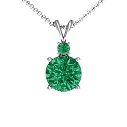 Graceful Round Solitaire with Accent Pendant