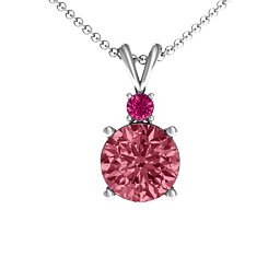 Graceful Round Solitaire with Accent Pendant