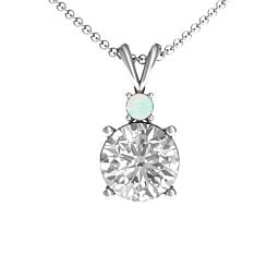 Graceful Round Solitaire with Accent Pendant