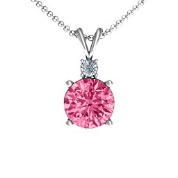 Graceful Round Solitaire with Accent Pendant