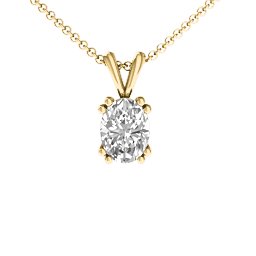 Angelic Oval Cut Pendant in 18K Gold Plated Silver with White Premium Zirconia