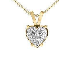 Opulent Heart Pendant in 18K Gold Plated Silver with White Premium Zirconia
