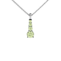 Graduated Line Pendant in 925 Sterling Silver with Peridot