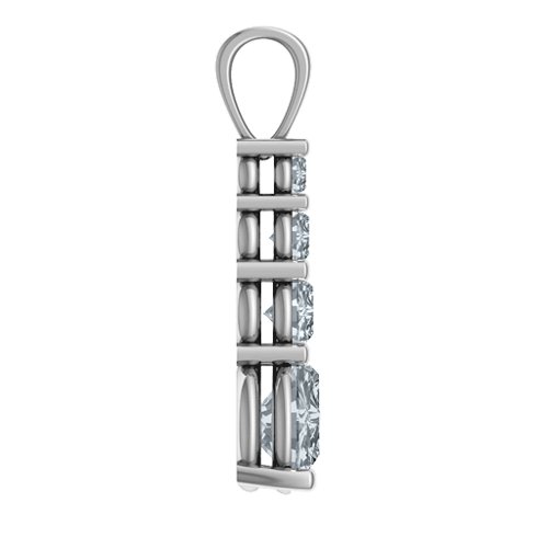 Graduated Line Pendant – Sterling Silver with Cubic Zirconia