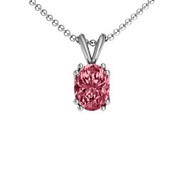 Larissa Solitaire Pendant in 925 Sterling Silver with Red Premium Zirconia