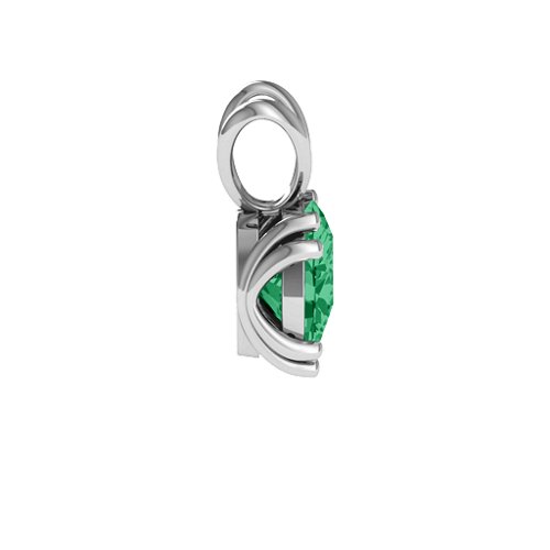 Larissa Solitaire Pendant – Sterling Silver with Emerald