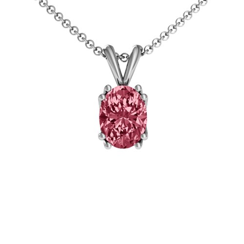 Larissa Solitaire Pendant – Sterling Silver with Red Premium Zirconia