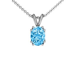 Larissa Solitaire Pendant in 925 Sterling Silver with Blue Topaz