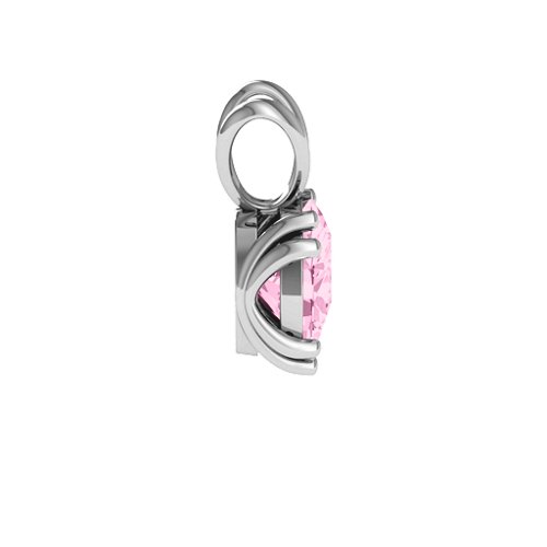 Larissa Solitaire Pendant – Sterling Silver with Fancy Pink Premium Zirconia