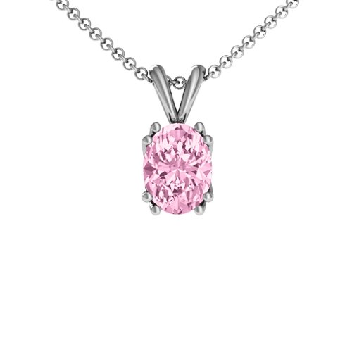 Larissa Solitaire Pendant – Sterling Silver with Fancy Pink Premium Zirconia