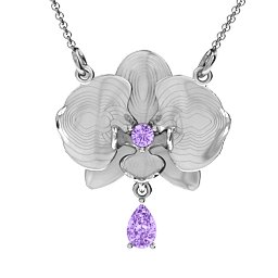 Orchid and Pear Drop Pendant