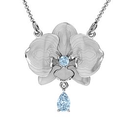 Orchid and Pear Drop Pendant