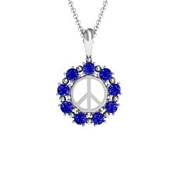 Peace Sign with Stones Pendant