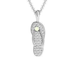 Flip Flop Pendant in 925 Sterling Silver with Peridot