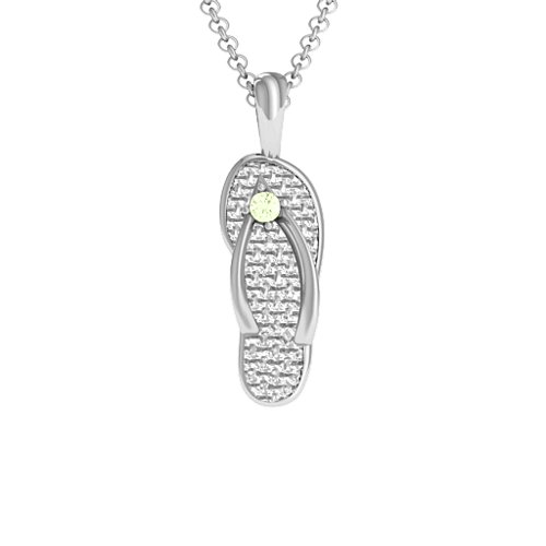 Flip Flop Pendant – Sterling Silver with Peridot