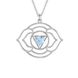 Third Eye Chakra Pendant in 925 Sterling Silver with Aquamarine