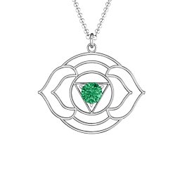 Third Eye Chakra Pendant in 925 Sterling Silver with Emerald