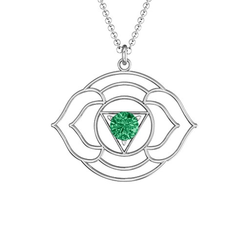 Third Eye Chakra Pendant – Sterling Silver with Emerald