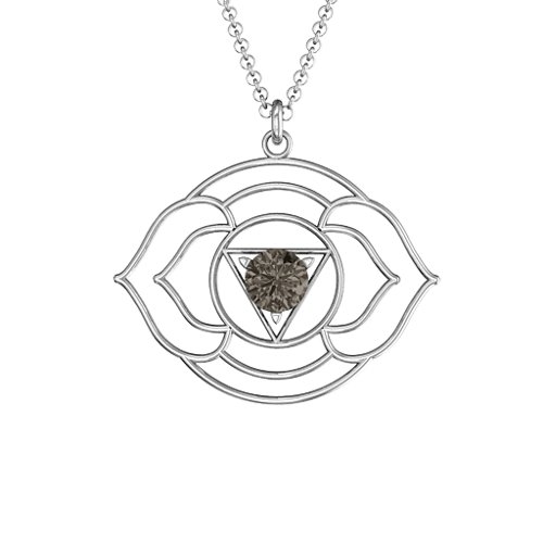 Third Eye Chakra Pendant – Sterling Silver with Smokey Quartz