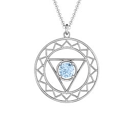 Throat Chakra Pendant in 925 Sterling Silver with Aquamarine