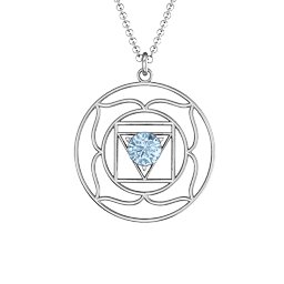 Root Chakra Pendant in 925 Sterling Silver with Aquamarine
