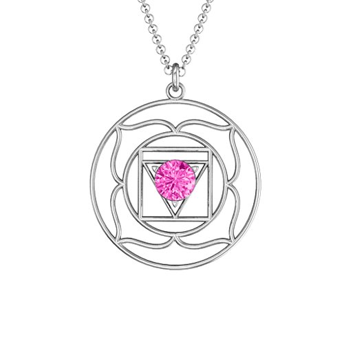 Root Chakra Pendant – Sterling Silver with Pink Tourmaline