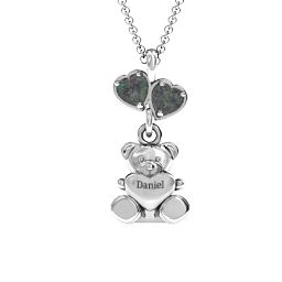 Teddy Bear with Stones Pendant