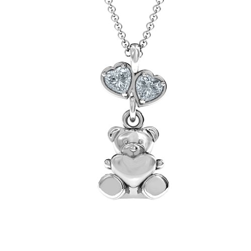 Teddy Bear with Stones Pendant