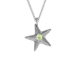 Starfish with Stone Pendant in 925 Sterling Silver with Peridot