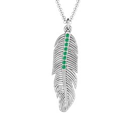 Feather with Accent Stones Pendant