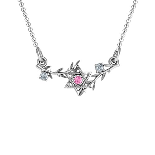 Star of David with Olive Branches Pendant