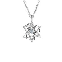 Olive Branch Star of David Pendant in 925 Sterling Silver