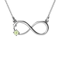 Snake Infinity Pendant in 925 Sterling Silver with Peridot