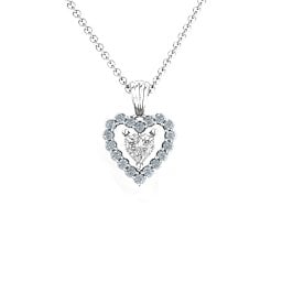 Heart in Heart Halo Pendant